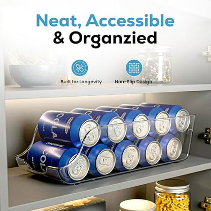 Utopia Kitchen Soda Can Organizer and Dispenser for Refrigerator/Pantry - Durable Can Storage Organizer Fridge & Kitchen Organization - (Clear, Set of 2) - size: Pack of 2