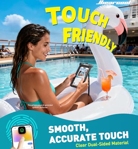 Hiearcool Waterproof Phone Pouch,Waterproof Phone Case for iPhone 17 16 15 14 13 Pro Max Plus up to 8.9",IPX8 Cellphone Dry Bag for Beach Cruise Travel Black&Olive Green-2Pack - color: Black&Olive Green