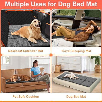 Car Backseat Dog Mat, Comfortable Non-Slip Cushion Suitable for Travel Dog Bed and Pet Home Sofa Blanket, Custom Mat for Car Backseat Extender and Seat Cover (Gray 51.2 x 23.6in) - color: Gray