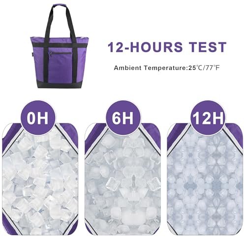 BeeGreen Insulated Cooler Bag Leakproof Freezer Shopping Tote for Groceries Heavy Duty Thermal Food Delivery Bag - color: Dark Purple, style: Sling Cooler