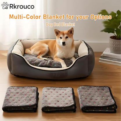 Three Piece Pet Blanket Set for Dogs Cats Soft Comfy Puppy and Kittens Bed Blanket Fluffy Fleece Pets Throw with Cute Patterns (Medium 30x20.5 inch, Gray Dots) - color: Gray Dots, size: Medium-30x20.5 Inch