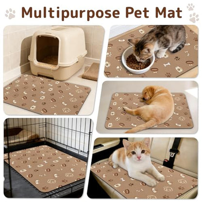 Dog Food Mat for Bowls, Absorbent Quick Dry Dog Cat Mats for Food and Water, Non-Slip Backing Pet Mat Pet Supplies - Bone Pattern - color: Bone1