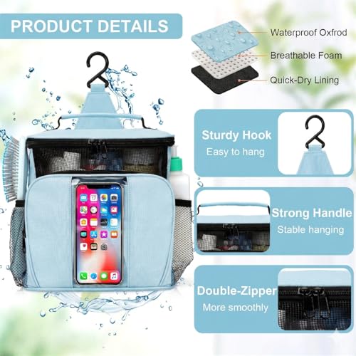 BAIMAY Quick Dry Mesh Shower Caddy, Travel Cruise Ship Essentials-Lightblue - color: Lightblue