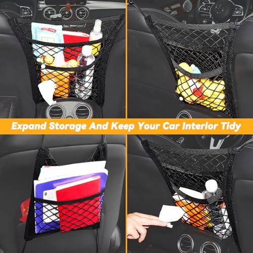 Car Dog Barrier for SUV, Pet Barrier Car Mesh Organizer for Dog & Child Drive Safety Barrier with Mesh Pockets, Storage Bag Travel Essentials Holder - size: 11.8 x 10.6 Inch