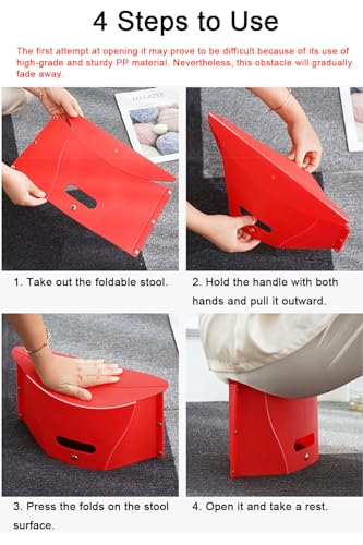Foldable Portable Stool, Thickness of 0.5 in, Lightweight Collapsable Folding Chair for Hiking Picnic Camping Fishing (Green) - color: Green