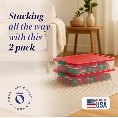 HOMZ Plastic Storage Underbed Tote Box, Twin/King, with Lid, Latching Handles, 60 Quart, Clear, Stackable, 4-Pack - color: Clear, size: 60 Quart