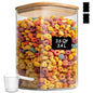 ComSaf 3.6Qt Glass Food Storage Containers, Cereal Storage Containers with Airtight Lids, Large Square Glass Jars with Bamboo Lids, for Rice, Pasta, Oats, Grains, Coffee Beans - color: 3.6Qt-Square