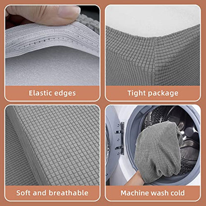 Sfcddtlg RV Dinette Cushion Covers - Grey Stretch Dinette Seat Covers - Washable Loveseat Slipcovers for Camper Car Bench Seats (2 Backrest & 2 Bench Covers)
