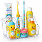 Sotfamily Clear Kids Toothbrush Holders for Bathrooms, 1 Pack(No-Drill) | Space-Saving Wall-Mounted Tooth Brush & Toothpaste Holder for Bathroom Countertop or Wall, Bathroom Organizers and Storage - size: 1 Pack