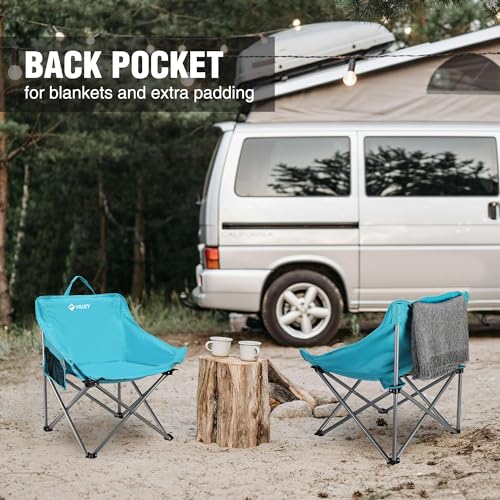 VILLEY Camping Chair, Folding Outdoor Chair with Carry Bag | Lightweight Portable Chair for Hiking, Fishing, Travel, Beach, Sports and Outdoor Activities with Easy Carry Storage Bag