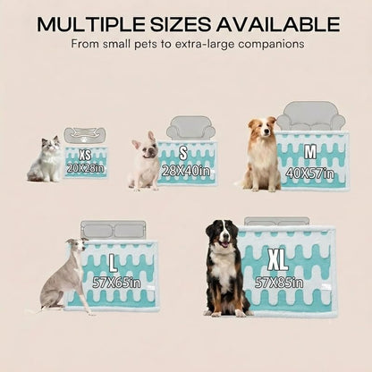 Waterproof Pet Blanket,Dog Bed Covers Couch Sofa Stylish Jacquard Pets Throw Blankets for Puppy Cats Washable Reversible Furniture Protection Covers (Blue Wave,L) - color: Blue Wave, size: L-145*165cm(57*65in)