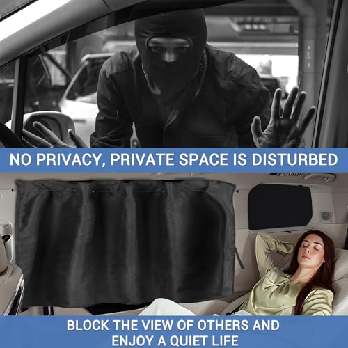 XCBYT Car Window Shades - 2 Pack Side Window Sun Shade Privacy Curtains Upgrade Anti-Fallout Hook 99% Light Block Keeps Cooler Car Blackout Covers for Baby Sleeping Camping Travel Nap - color: Side (2-Pack, Rope-Tie)
