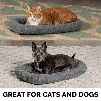 Furhaven Dog Bed for Large Dogs, 100% Washable, Sized to Fit Crates - Sherpa Fleece Bolster Crate Pad - Gray, Extra Large/XL, 42.0"L x 26.0"W x 3.0"Th - color: Gray, size: X-Large