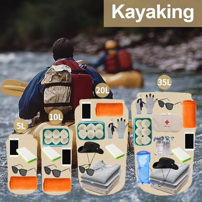 Lightweight Dry Bags Waterproof for Kayaking,5L/10L/20L/35L Roll Top Dry Sack Waterproof Bags for Travel Boating Camping Beach (Blue, 35L) - size: 35L