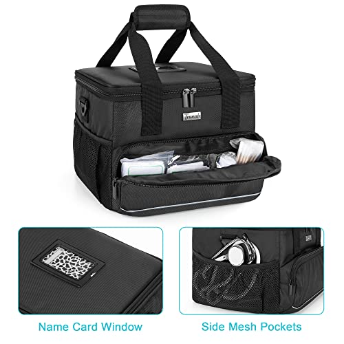 Trunab Insulated Medical Bag with Adjustable Dividers, Medicine Supplies Water-Resistant Bag for Home, Travel, Camping, Empty Bag - Patented Design,Black - color: Black, size: Large