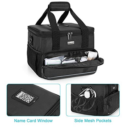 Trunab Insulated Medical Bag with Adjustable Dividers, Medicine Supplies Water-Resistant Bag for Home, Travel, Camping, Empty Bag - Patented Design,Black - color: Black, size: Large