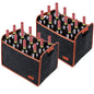 2 Pack 12 Bottle Wine Tote Bag Insulated Thermal Padded Collapsible Wine Carrier with Handles Reusable Felt Storage Box for Travel, Picnic, Party (Dark Gray)