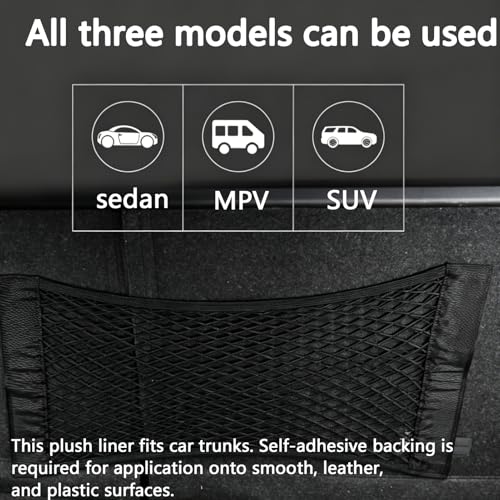 2PCS Car Cargo Net with Adhesive Tape,Storage Mesh Pocket(9.8×31.4in) - size: 9.8×31.4in