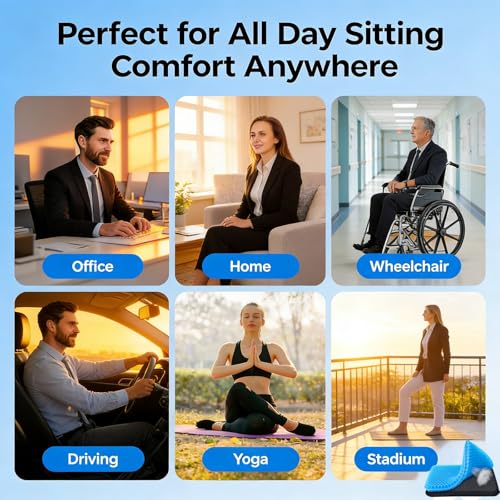 Gel Seat Cushion, Cushion, Gel Seat Cushion for Long Sitting, Breathable Honeycomb Design Absorbs Pressure Points Chair Pad, for Office Chair, Wheelchair, Car & Truck (50 * 50 * 6cm) - color: 50*50*6cm