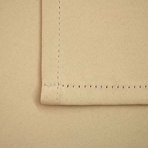 Pickluc Rod Pocket Tier Curtain - Half Blackout Curtain for Kitchen, Bathroom, Cabinet, Basement, 42 Inches Wide and 24 Inches Long, Beige, 2 Panels - color: Beige, size: 42"W x 24"L (Pack of 2)