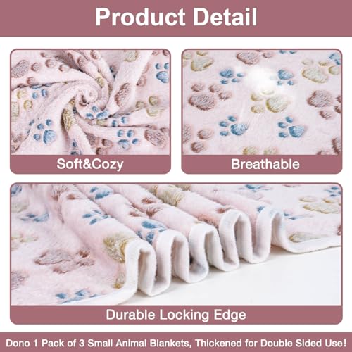 Dono 1 Pack 3 Blankets Soft Fluffy Paw Print Pattern Fleece Pet Blanket Warm Sleep Mat Puppy Kitten Blanket Doggy Mat Paw Print for Animals-23 * 16in - color: Lightpaw, size: Large(41*31")