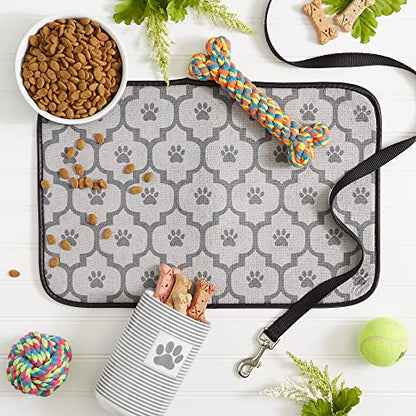 Bone Dry Machine Washable, Ultra Absorbent Pet Mat, 12x18, Gray Lattice - color: Gray Lattice, size: 12"L x 18"W