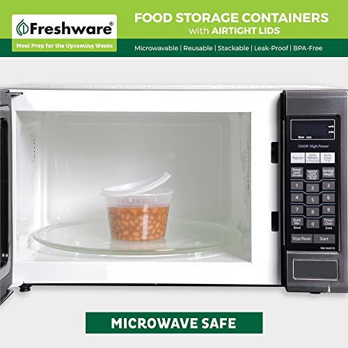 Freshware Food Storage Containers with Lids [60 Pack 8, 16, 32 oz, 20 sets each size] Plastic Deli Containers, Meal Prep Containers, Microwave and Freezer Safe, Stackable, Leakproof, BPA Free, Clear - size: 8, 16, 32 oz - 60 Mix Set