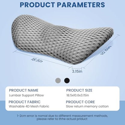Ergonomic Pillow, Memory Foam Waist Pillow, Bed Pillow, Ergonomic Design That fits The Spine, reshape Your Comfortable Sitting Posture