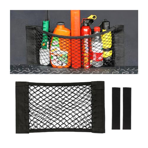 Mesh Cargo Net for Car, Universal Stretchable Trunk Storage Net Wall Sticker Organizer Elastic Pouch Bag for Cars, SUV, Home, Auto Interior Accessories (Medium) - size: Medium