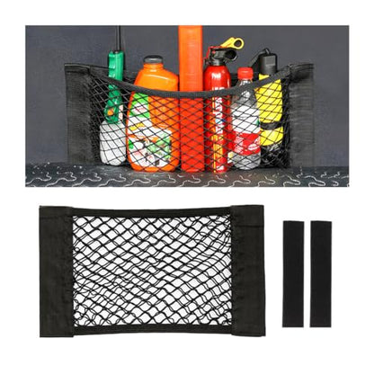 Mesh Cargo Net for Car, Universal Stretchable Trunk Storage Net Wall Sticker Organizer Elastic Pouch Bag for Cars, SUV, Home, Auto Interior Accessories (Medium) - size: Medium