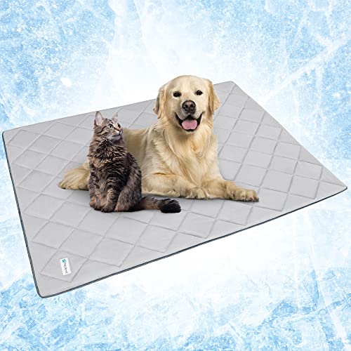 PetAmi Premium Cooling Dog Blanket | Lightweight Fluffy Pet Throw Blanket Bed Cover for Dogs, Cat, Puppies | Pet Blanket Furniture Protector Couch Sofa | Reversible Fuzzy Cozy | 60x80, Light Grey - color: Light Grey, size: X-Large (60x80)