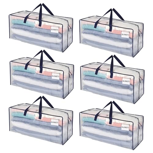 VENO 6 Pack Heavy Duty Moving Bags with Backpack Straps, Zippers & Handles, Extra Large Packing Bags for College Dorm Essentials, Moving Supplies Alternative to Cardboard Moving Boxes - color: Clear, size: 6 Pack