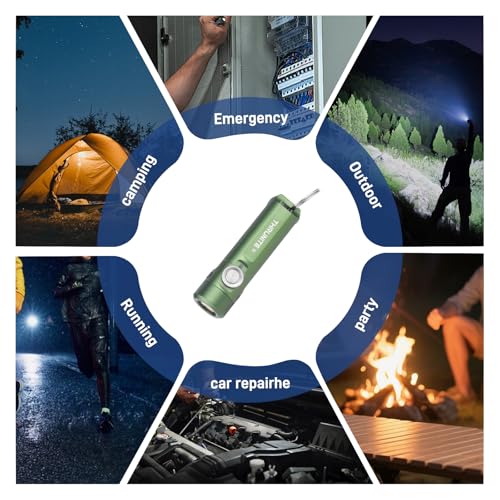 ThruNite Ti Keychain Flashlight, USB-C Rechargeable Mini Flashlight, 650 Lumens with Magnetic Tailcap, IPX-6 Waterproof EDC Pocket Light for Camping, Everyday Carry (Dark Green) - color: Dark Green