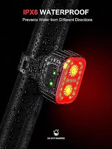 Cuvccn Bike Lights Super Bright, Rechargeable Bicycle Lights Set Multiple Modes, Waterproof Bike Lights for Night Riding/Cycling Safety, Front and Back Bike Reflectors Light, Long Battery Life - style: 2 Led*1