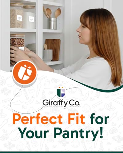 GIRAFFYCO Glass Food Storage Jars with Airtight Lids – Wide Mouth Pantry Containers, Thick BPA-Free Glass, Moisture & Insect Resistant, Customizable Labels Included – 50 oz (Set of 3) - size: Set of 3 - 50 oz