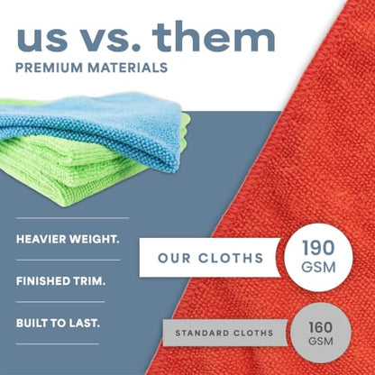 S&T INC. 150 Pack Microfiber Cleaning Cloth, Bulk Towels for Home, Reusable Microfiber Towels for Cars, Cleaning Rags, Assorted, 11.5 Inches x 11.5 Inches, 150 Count - size: 150 Pack