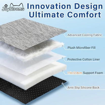 JoyBlooms Dog Bed for Car Back Seat, Dog Cooling Mat with 1.1in/2.8cm Thick Foam, Cooling Anti-Slip Washable Back Seat Pet Bed, 51.6in x 22.6in Fit on Backseat Extenders of SUVs and Small Trucks,Gray - color: Gray