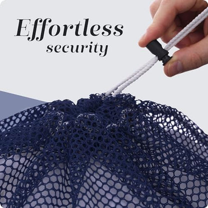 Handy Laundry Mesh XL Laundry Bag - Durable, Machine Washable with Secure Drawstring Closure - Perfect for College Dorms, Laundromats, Apartments (Navy, Large 24" x 36") - color: Navy