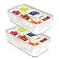 2Pack Divided Food Serving Tray with Lids Stackable Snackle Box for Candy Nuts Spice Fruit&Veggie Container with 6 Small Dividers Plastic Storage Bins for Fridge Pantry Freezer - size: 2Pack with 12 dividers