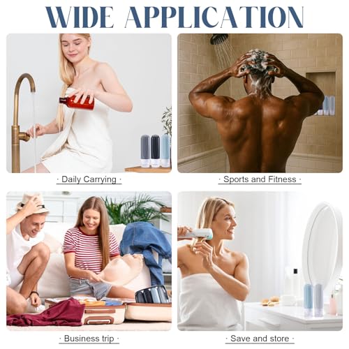 Travel Bottles for Toiletries, 3oz TSA Approved Travel Size Toiletries, Silicone Leak-Proof Refillable Containers, Squeezable Liquid Essentials Bottles W/Clear Bag (GRAY) - color: GRAY