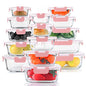 KOMUEE 30 Pieces Glass Food Storage Containers Set, Meal Prep Containers Set with Snap Locking Lids, Airtight Glass lunch Containers, Microwave, Oven, Freezer & Dishwasher,Pink - color: Pink