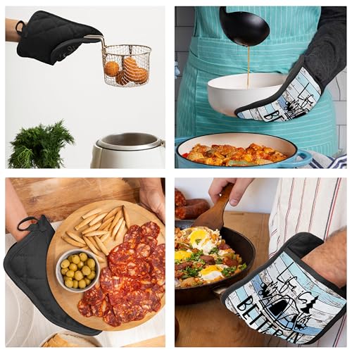 Hunting Gifts Pot Holders with Pockets, Cabin Gifts Life is Better in The Woods Pot Holders Heat Resistant Oven Mitts Hot Pads for Kitchen Baking Cooking,Potholders for Kitchens - color: Louyzhut-4