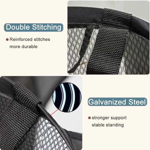 2Pack Mesh Pop Up Laundry Hamper, Foldable Laundry Basket with Side Pocket for Bedroom, Laundry Room, Travel, Cruise (Black+Blue) - color: Black + Sky Blue
