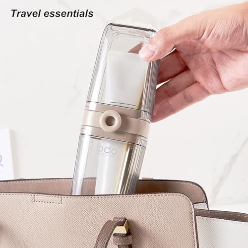Toothbrush Travel Case Portable Clear Grey Toothbrush Holders with Cover, Leakproof Toothbrush & Toothpaste Holder for Traveling School Camping Business Trip Bathroom - color: 1 Pc-clear Coffee