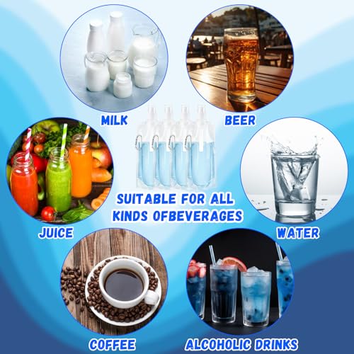 Teenyyou 24 Pack Collapsible Water Bottles Bulk 16oz Foldable Water Bottles with Carabiner Reusable Drinking Leak Proof Container Bags for Sport Biking Hiking Camping Travel Outdoor (Transparent) - color: Transparent