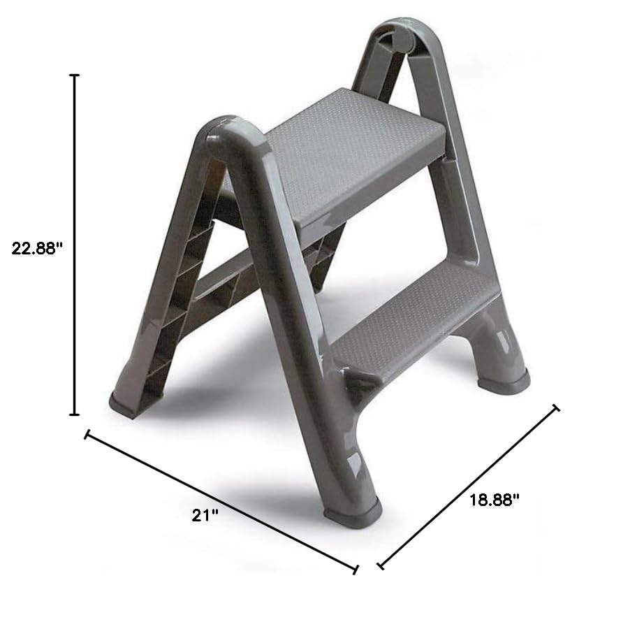 Rubbermaid Commercial Products FG420903 Two-Step Folding Stepstool (300-Pound Load Capacity, 22-7/8-Inches x 21" Depth x 18-7/8-Inches)