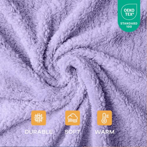 1 Pack 3 Calming Blankets Fluffy Premium Fleece Pet Blanket Soft Sherpa Throw for Dog Puppy Cat Purple Large (41" x31") - color: Purple, size: Large (Pack of 3)