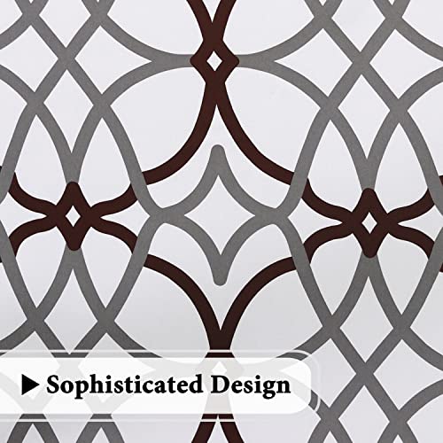 H.VERSAILTEX Blackout Curtain Valances for Kitchen/Bathroom - Thermal Insulated Window Valances for Living Room/Bedroom Rod Pocket Short Curtain 1 Panel, 52x18 inch, Geo in Brown and Gray - color: Geo in Brown and Gray