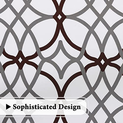 H.VERSAILTEX Blackout Curtain Valances for Kitchen/Bathroom - Thermal Insulated Window Valances for Living Room/Bedroom Rod Pocket Short Curtain 1 Panel, 52x18 inch, Geo in Brown and Gray - color: Geo in Brown and Gray
