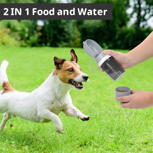 Pet Water Bottle Leak Proof Portable - Dog Water Dispenser with Drinking Bowl, Puppy Travel Accessories for Outdoor Walking, Hiking, Running - size: 400 ML